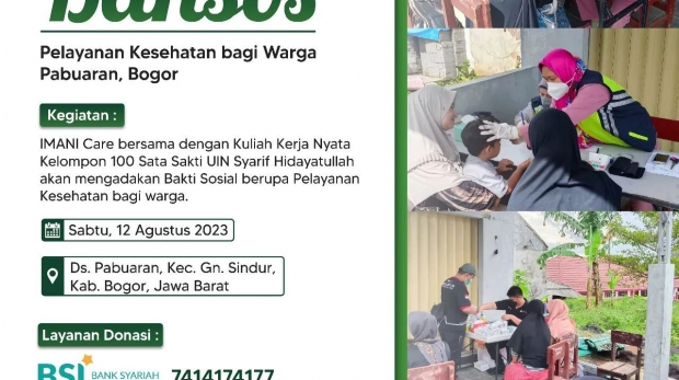 Baksos Pelayanan Kesehatan bagi warga Pabuaran, Kab. Bogor.