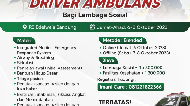 Pelatihan Driver Ambulans bagi Lembaga Sosial & Fasyankes di RS Edelweis Bandung