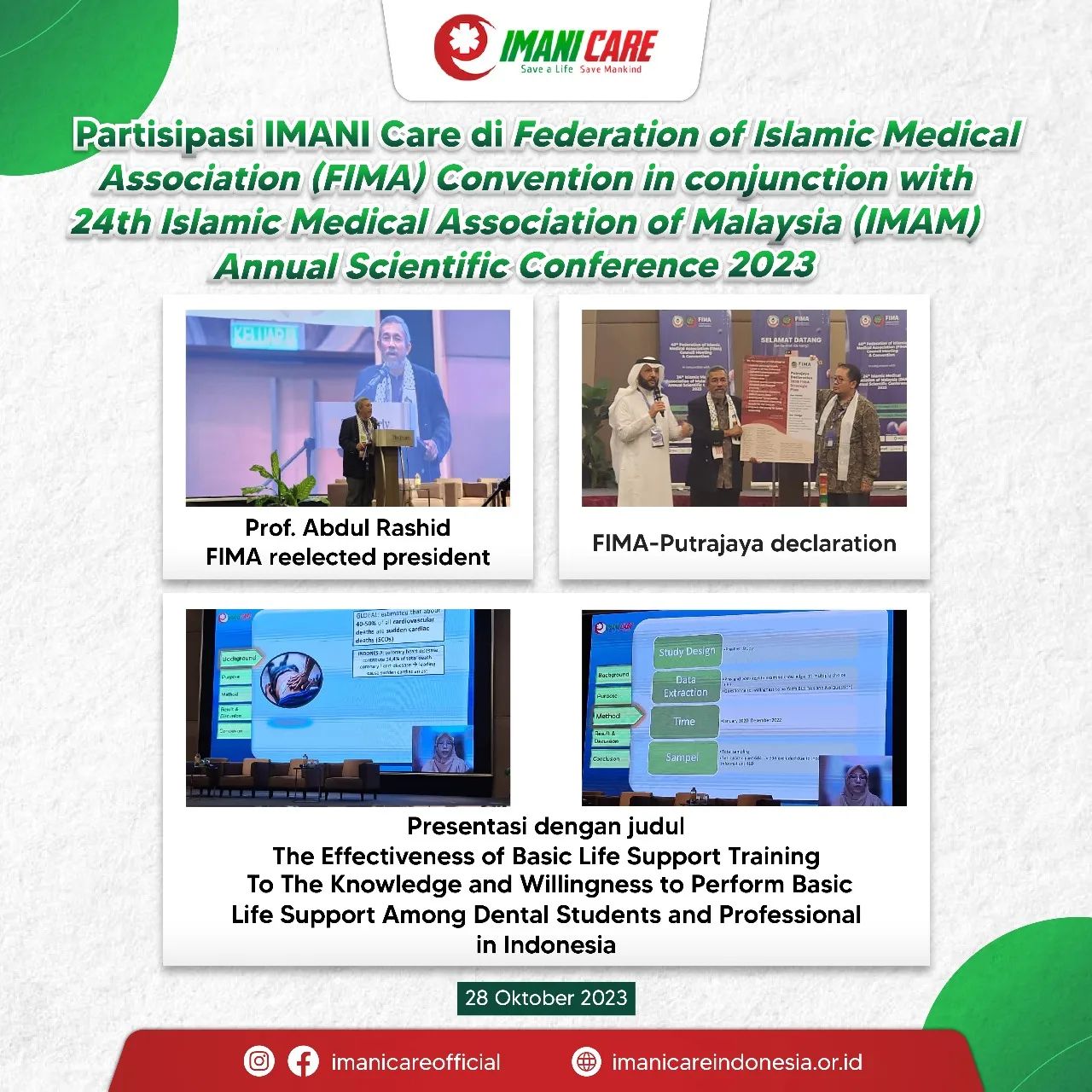 artisipasi IMANI Care di _Federation of Islamic Medical Association (FIMA)